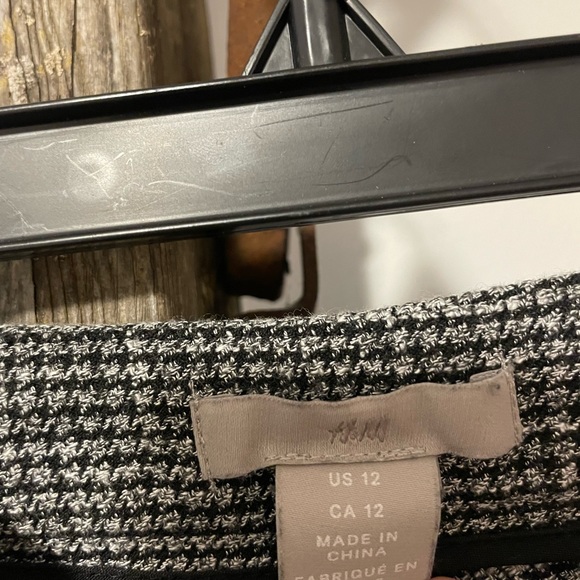 H&M Black/Gray Houndstooth Print Women’s Trousers - Picture 8 of 9